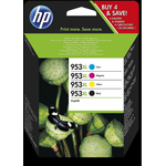 HP 953XL Multipack (Blau-Rot-Gelb-Schwarz) Original Druckerpatronen mit hoher Reichweite für HP Officejet Pro 8210, 8710, 8720, 8730, 8740