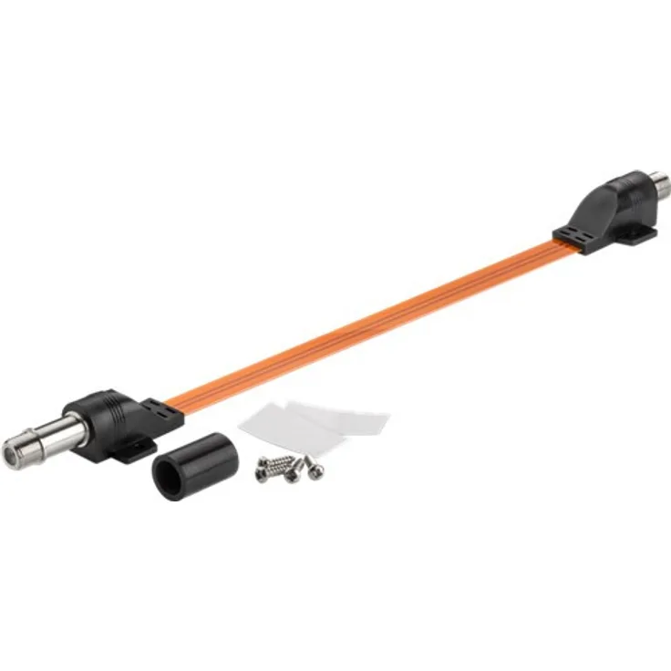 Goobay 71410 extrem flach wasserdichte Sat Fensterdurchführung (0,3 mm, 50 cm Lang) orange
