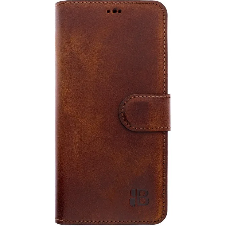 Samsung Galaxy S21+ (5G) Handyhülle - Wallet ID - Leder Handytasche mit Kartenfächer in Antik Sattelbraun
