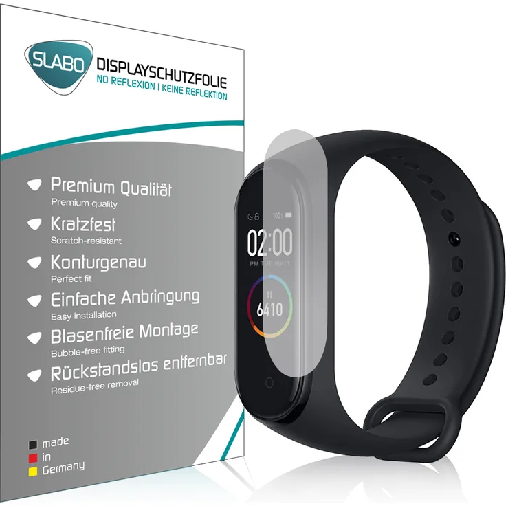 4x Slabo Displayschutzfolie für Xiaomi Mi Band 4 MATT "No Reflexion" (verkleinerte Folien) Displayfolie Schutzfolie Folie