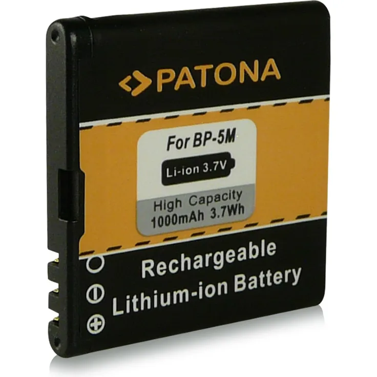PATONA Akku wie BP-5M für Nokia 100 5610 XpressMusic 5700 XpressMusic 6110NAV 6110 Navigator 6220 classic 6500s 6500 slide 7390 Nokia 7290 8600 Luna