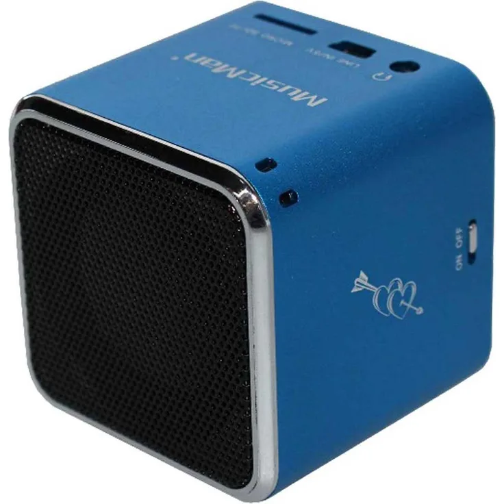 Technaxx Mini Musicman 3 W Blau - Tragbare Lautsprecher (1-Weg, 3 W, 150-18000 Hz, 4 Ohm, 10%, Verkabelt)