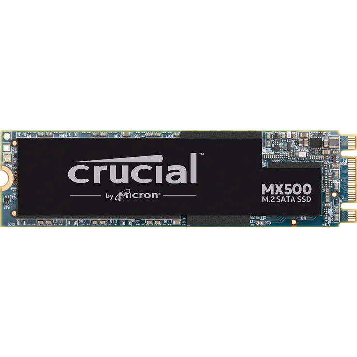 Crucial MX500 - Solid-State-Disk - verschlüsselt - 500 GB - intern - M.2 2280 - SATA 6Gb/s - 256-Bit-AES - TCG Opal Encryption 2.0 (CT500MX500SSD4)