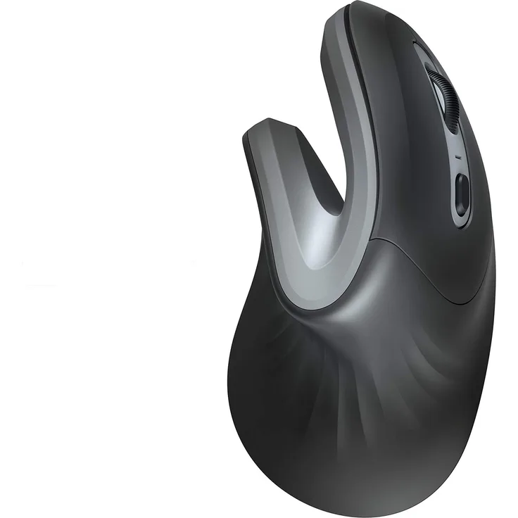 Trust Verro Ergonomische Funkmaus Kabellose Vertikale Maus (Vertikaler Winkel von 60°, 800-1600 DPI, 6 Tasten, PC und Laptop) schwarz