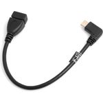 SYSTEM-S OTG On The Go Host USB A 3.0 (Female) zu USB 3.1 Type C (Male) 90 Grad Winkelstecker Adapter Datenkabel Kabel Verlängerung 22 cm