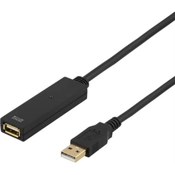 DELTACO USB2-EX20M Prime USB 2.0 Verlängerungskabel, Aktiv, Typ A Stecker auf Typ A Buchse, 20m schwarz