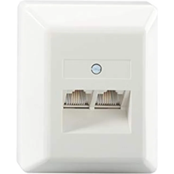 Rutenbeck Anschlussdose Cat3 AP 2xRJ45 RAL9010 rws, 10