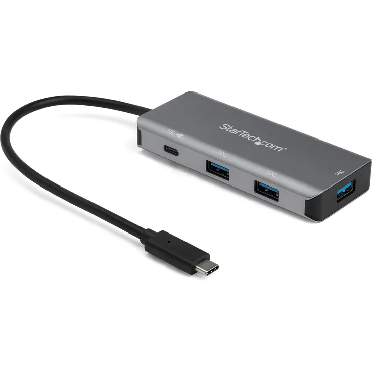 StarTech.com 4 Port USB-C Hub mit Power Delivery, 10 Gbps, 3 USB-A und 1 USB-C, Schwarz