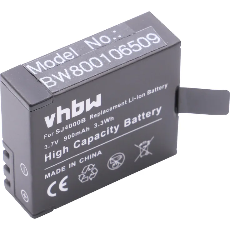 vhbw Li-Ion Akku 900mAh (3.7V) für Camcorder, Videokamera, Sportkamera Qumox SJ4000 wie SJ4000.