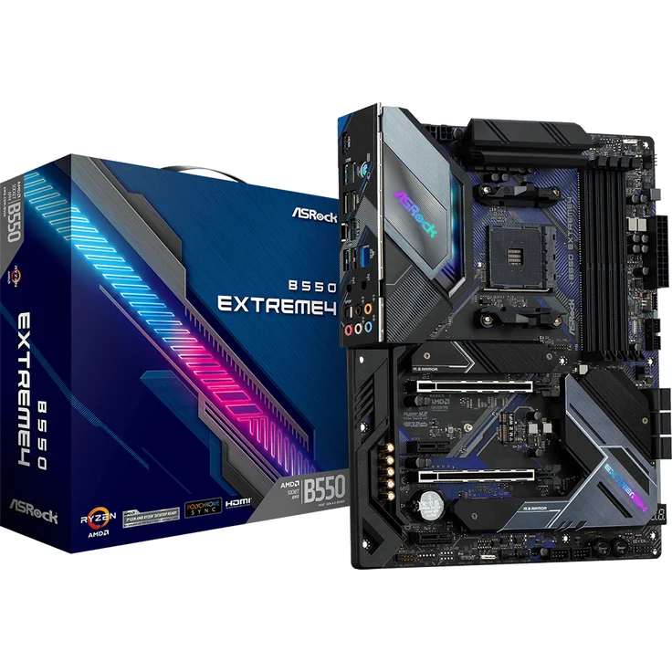 Asrock B550 Extreme4 - ATX, AMD B550, Sockel AM4, Dual-channel DDR4 (90-MXBDE0-A0UAYZ) – Bild 1