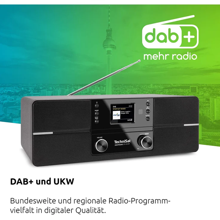 TechniSat DIGITRADIO 371 CD BT CD-Radio mit Bluetooth, TFT-Display, Wecker, schwarz – Bild 6