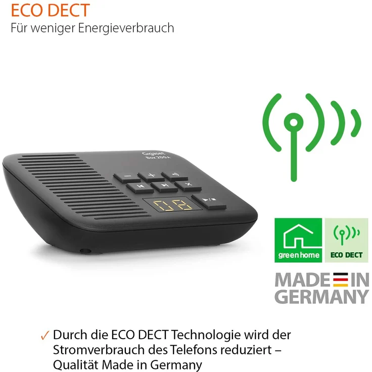 Gigaset Box 200A DECT Basisstation mit Anrufbeantworter für Ihr eigenes Kommunikationssystem mit Gigaset Mobilteilen, Basis unterstützt 6 Mobilteile für den analogen Telefonanschluss, schwarz – Bild 6