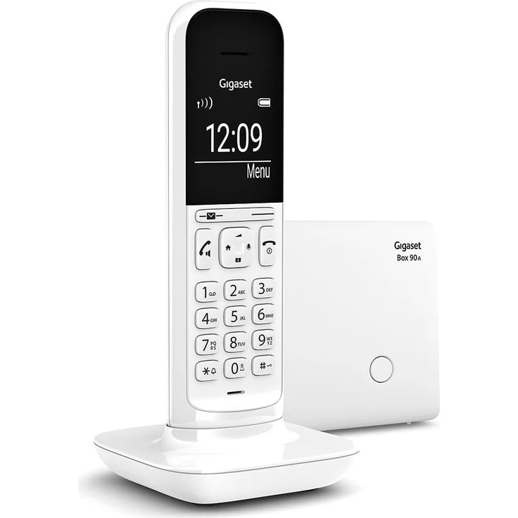 Gigaset CL390A schnurloses Design-Telefon mit Anrufbeantworter, DECT Telefon mit Freisprechfunktion, großem Grafik Display, leicht zu bedienen mit intuitiver Menüführung, Lucent White, Analog-Telefon, weiß – Bild 2