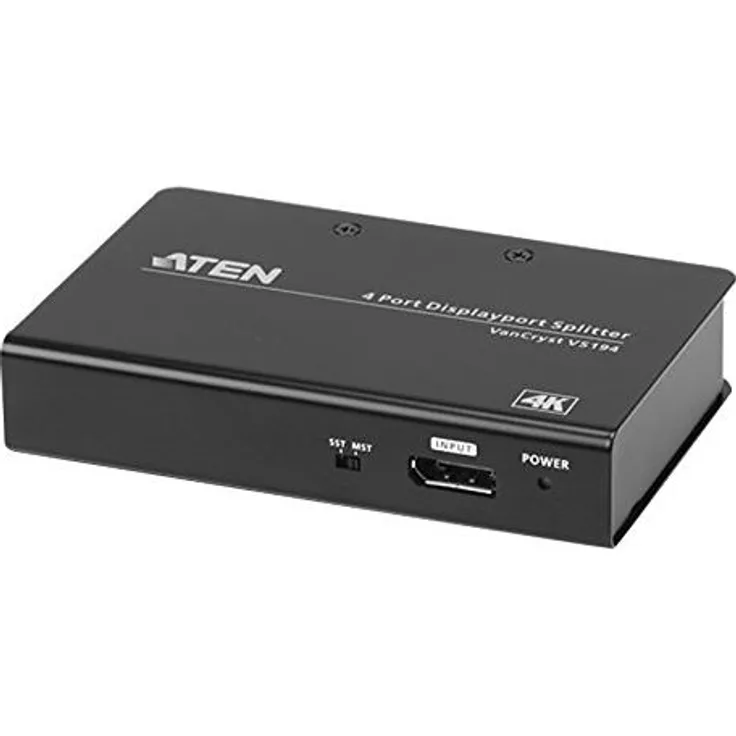 Aten VS194-AT-G 4-Port 4K DisplayPort Splitter, 4K x 4K schwarz