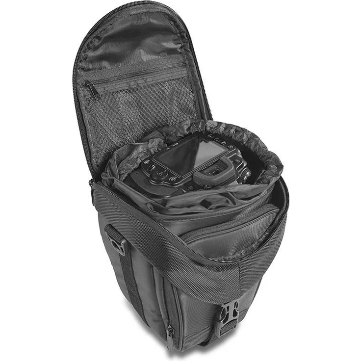 Mantona Colt DSLR Kamera Tasche für Spiegelreflex, SLR, Kompaktkamera, Systemkamera, Schultertasche Umhängetasche mit Platz für Zubehör, wasserdicht, schwarz – Bild 3