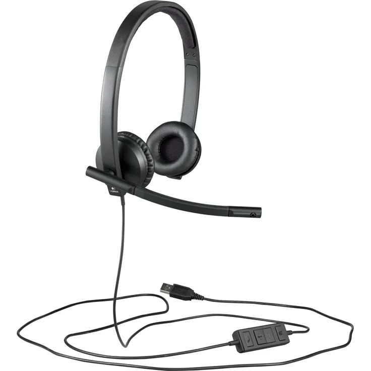 Logitech H570e Kopfhörer mit Mikrofon, Stereo-Headset, Rauschunterdrückung, Lautstärkeregelung und Stummschaltung mit LED-Anzeige am Kabel, Ohrpolster aus Kunstleder, USB-Anschluss, PC-Mac-Laptop – Bild 2