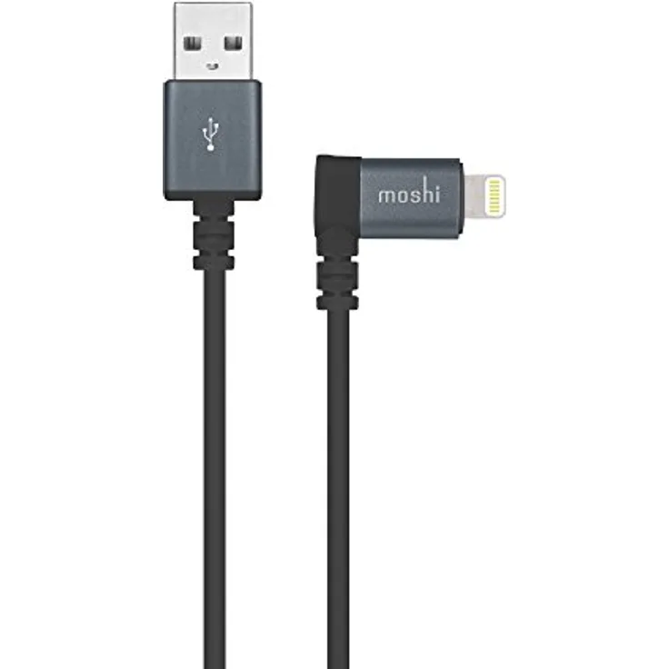 Moshi 99 mo023043 1,5 m USB zu Lightning schwarz  USB-Kabel (USB A, Lightning, männlich-männlich, recht, Winkel, schwarz)