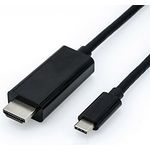 ROLINE USB 3.1 Typ C zu HDMI Typ A Kabel I Adapterkabel zur Übertragung von Videosignalen in 4K Ultra HD I Schwarz, 1m