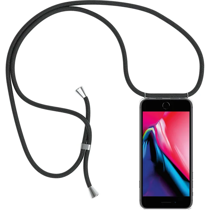 Slabo Halsband Hülle Necklace Kette für iPhone 8 Plus INKL. Hülle zum Schutz des Smartphones - schwarz/transparent