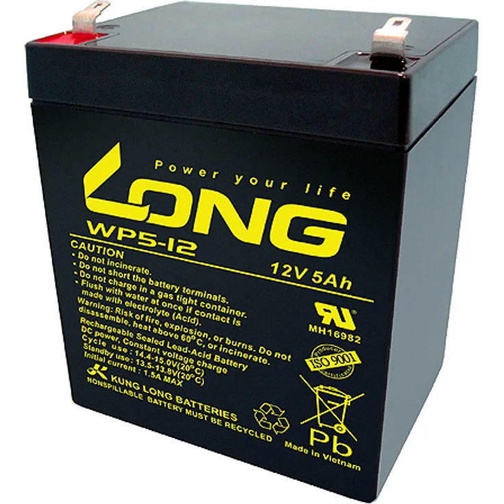 Kung Long Blei Akku 12V 5Ah WP5-12 Faston 4,8mm