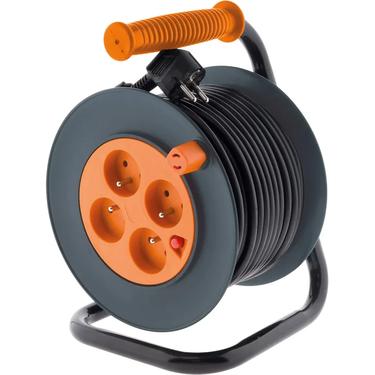 Enrouleur HO5VV-F 4 prises 3G1mm² 25m + coupe-circuit