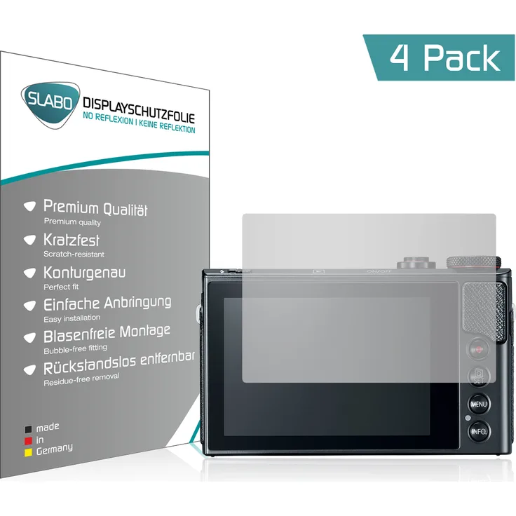 Slabo 4x Displayschutzfolie für Canon PowerShot G9 X Mark II MATT No Reflexion