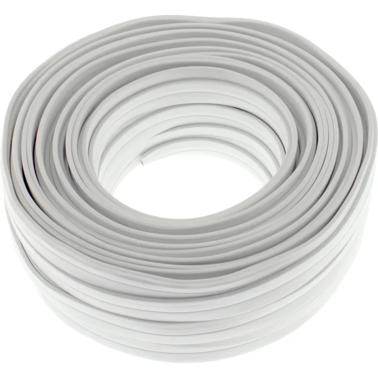Lautsprecherkabel FLACH 2x2,5mm² - weiss - 25m - CCA - Audiokabel - Boxenkabel