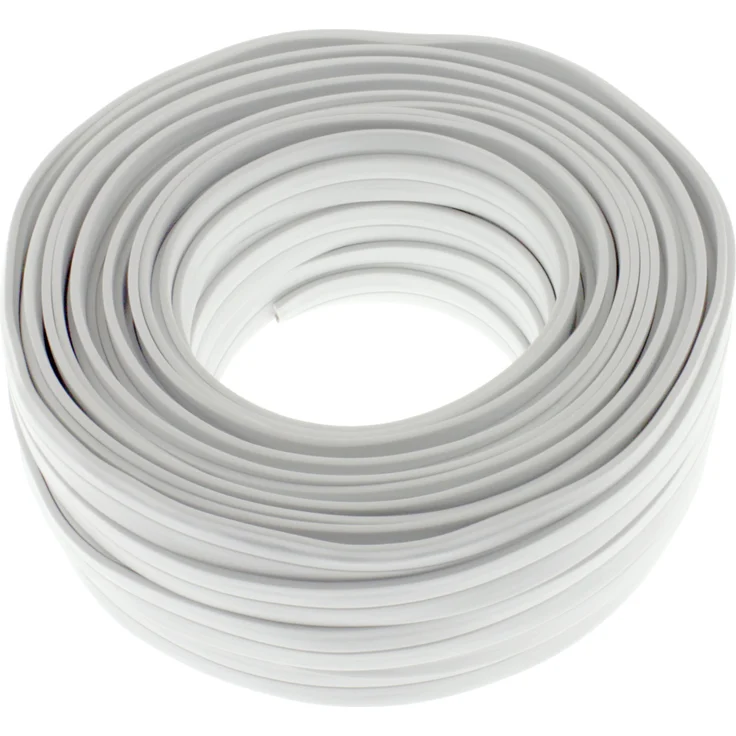 Lautsprecherkabel FLACH 2x2,5mm² - weiss - 25m - CCA - Audiokabel - Boxenkabel – Bild 1
