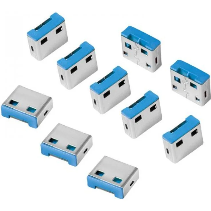 LogiLink AU0046 USB Port-Blocker Schloss (10x Schlösser) grau