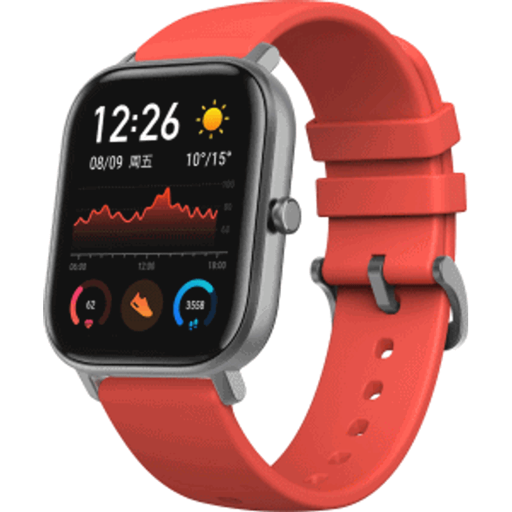 Amazfit GTS Smartwatch GPS, Unisex, Einheitsgröße, Aluminiumgehäuse, Silikonarmband, Vermillion Orange – Bild 3