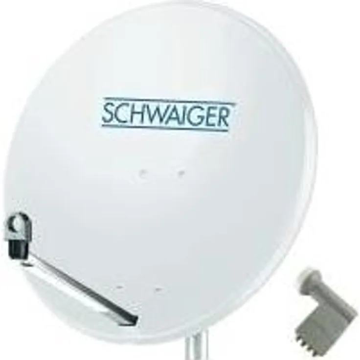 SCHWAIGER SAT Anlage 80 cm 4 Teilnehmer Quad-LNB (mit Switch) Hellgrau