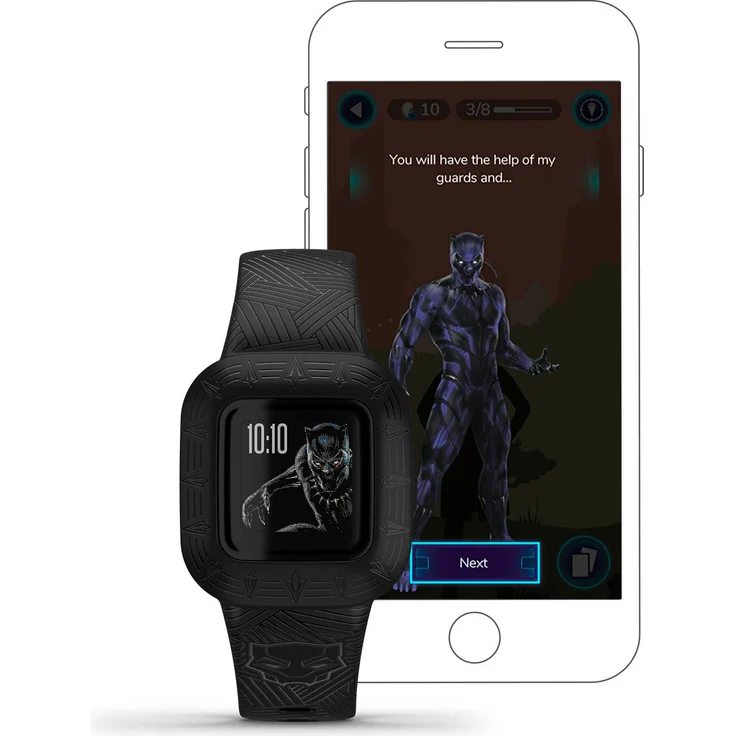 Garmin vívofit jr. 3 Aktivitätstracker für Kinder, Einheitsgröße, Silikonarmband, Marvel Black Panther (010-02441-10) – Bild 5