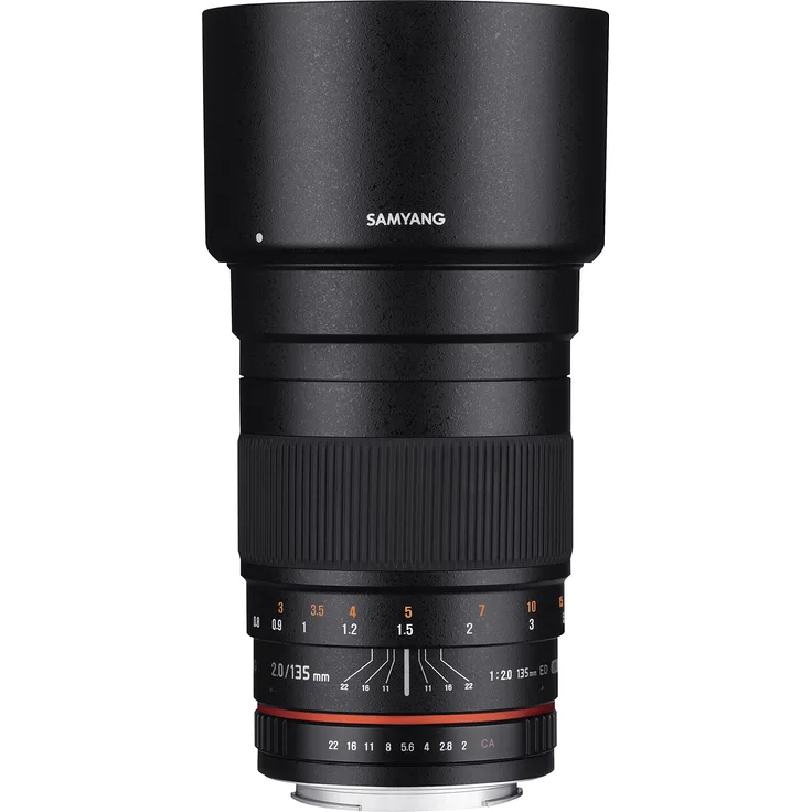 Samyang 135–135 mm f/2,0–22 Teleobjektiv, festes Prime, 135 mm F2.0 ED UMC Teleph, Pentax, schwarz