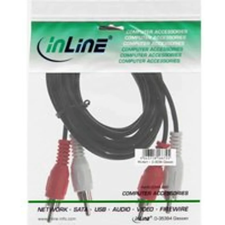 InLine 89933C Cinch Kabel, 2x Cinch, Stecker - Stecker, 1m – Bild 1