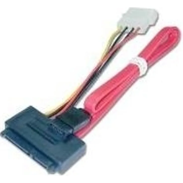 Lindy - SATA-Kabel - interne Stromversorgung, 4-polig, 7-poliges SATA - 22-poliges SATA - 50cm - Rot (33365)