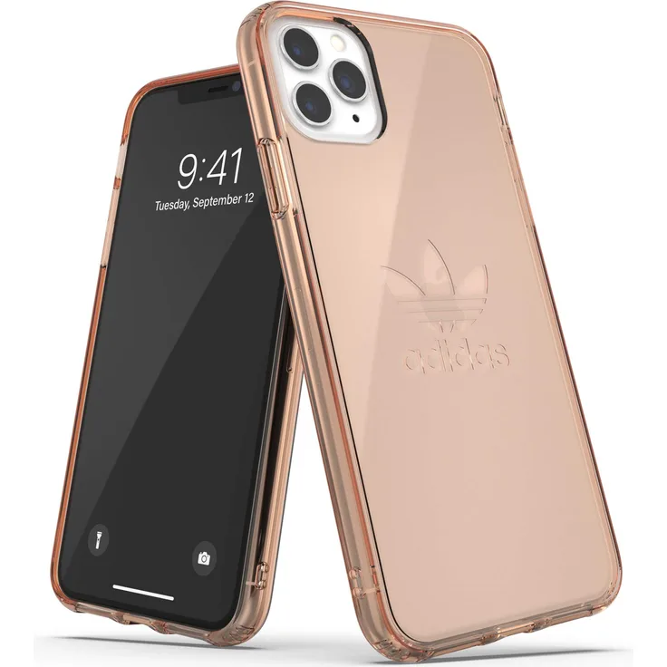 adidas Originals Kompatibel mit iPhone 11 Pro Max Hülle, Großes Logo Druck Transparente schützende Handyhülle - Rose Gold