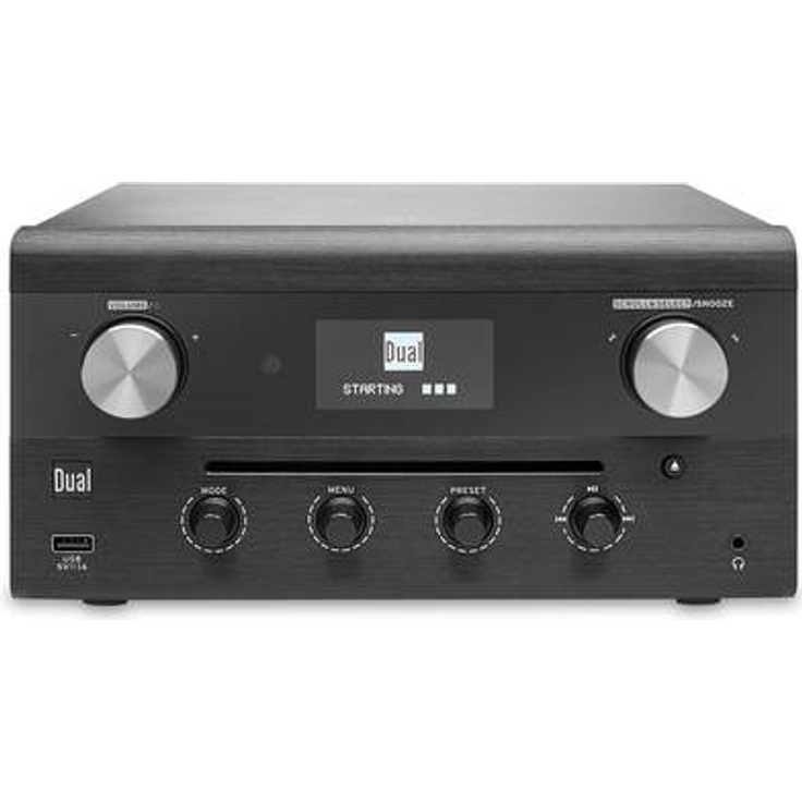 Design-Hybridradio • CD, USB, MP3, DAB+ Radio • AUX-In • UKW Radio • Musikstreaming • Spotify • Amazon Music • Stereoanlage • OLED-Display • HIFI • Kopfhöreranschluss • Schwarz • Dual CR 900 Phantom