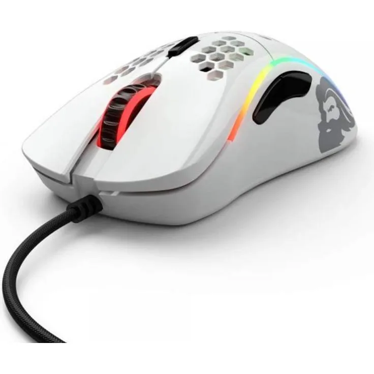 Glorious PC Gaming Race Model D Gaming-Maus mit Kabel, Weiß Glänzend