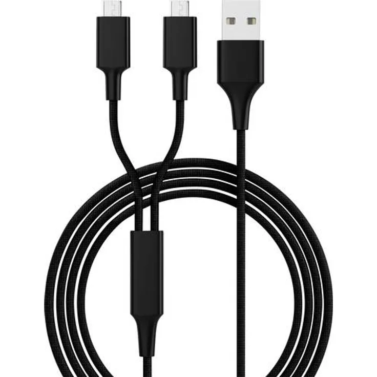 Smrter USB 2.0 Ladekabel (1x USB 2.0 Stecker A - 2x Micro-USB-Stecker) 1.20m Schwarz
