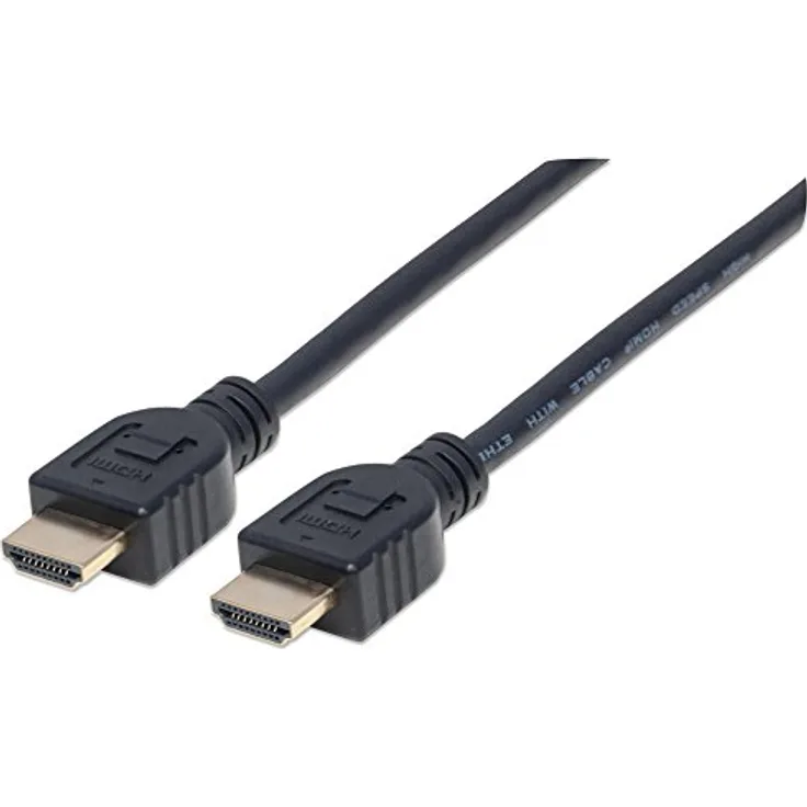 Manhattan 353922 Intellinet High Speed HDMI-Kabel mit Ethernet-Kanal, 1m, geschirmt (CL3-zertifiziert für Wandinstallationen) schwarz