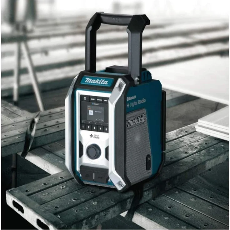 Makita DMR115 ohne Akku, inkl. Bluetooth, Netzteil Baustellenradio mit Bluetooth, geeignet für Outdoor, spritzwassergeschützt, blau – Bild 8
