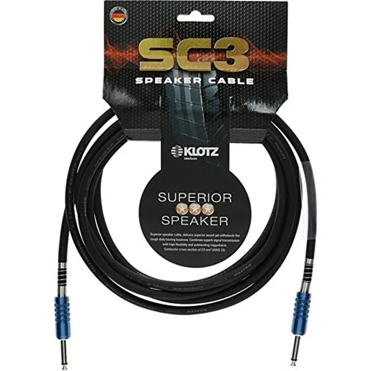 Klotz sc3pp01bk Lautsprecher Kabel mit Buben, 1-10,2 cm auf 1-10,2 cm, 3 '