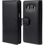 cadorabo Hülle für Samsung Galaxy J5 2016 in OXID SCHWARZ Handyhülle mit Magnetverschluss und 3 Kartenfächern Case Cover Schutzhülle Etui Tasche Book Klapp Style