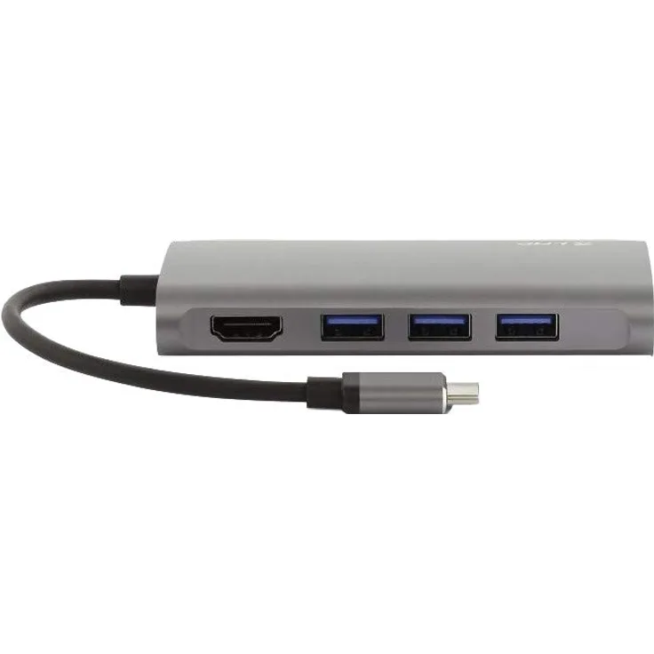 LMP Hub Video 5-Port USB-c mit HDMI, USB 3.0 und USB-c – Grau sidéral