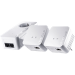 devolo dLAN 550 WiFi Network Kit Powerline (Internet über die Steckdose, WLAN, 1x LAN Port, 3X Powerlan Adapter, PLC Netzwerkadapter, WLAN Powerline, Wifi Move) Weiß