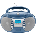 Karcher RR 5025-C tragbares CD Radio (CD-Player, UKW Radio, Batterie-Netzbetrieb, AUX-In) blau