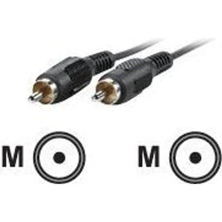 Value 11994338 Cinch-Verbindungskabel duplex Stecker auf Stecker, 10m schwarz