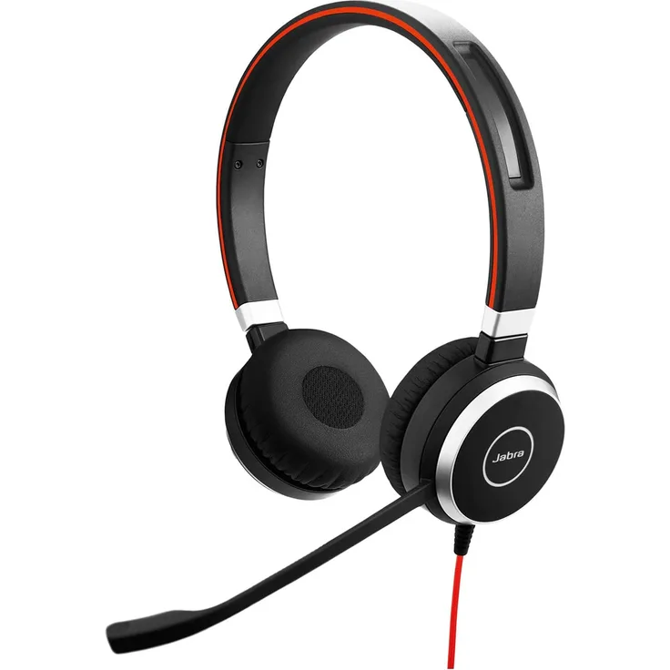Jabra Evolve 40 MS Stereo Headset Microsoft zertifizierte Kopfhörer für VoIP Softphone mit passivem Noise-Cancelling USB-Kabel mit Anrufsteuerung Schwarz