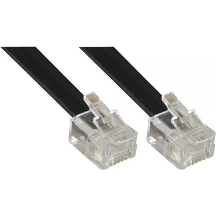 InLine 18844L Modularkabel RJ11-Stecker /-Stecker (6P4C) schwarz 3m