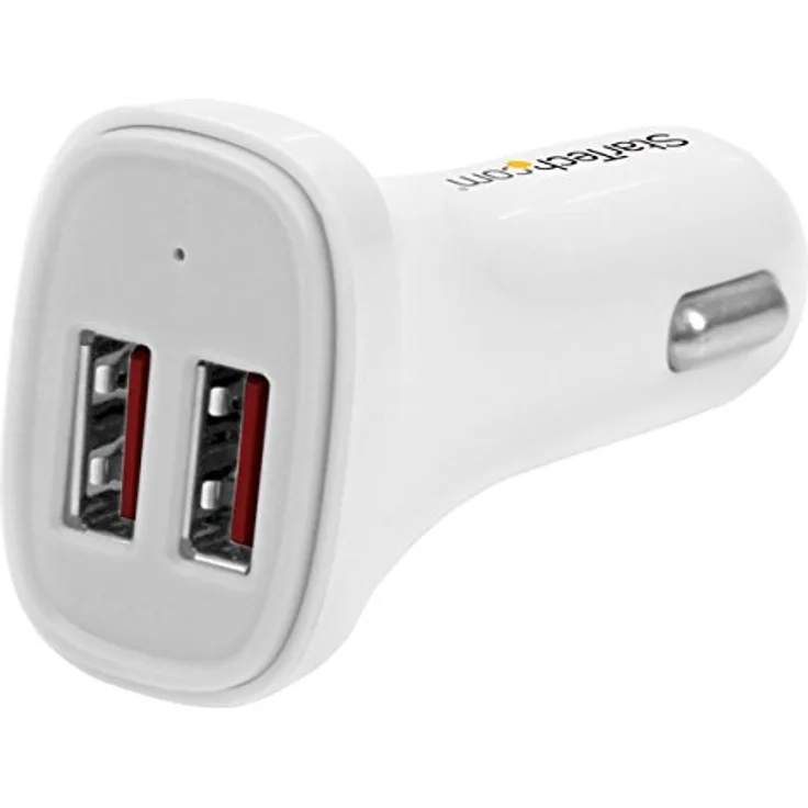 StarTech USB2PCARWHS Dual Port USB KFZ Ladegerät Weiß